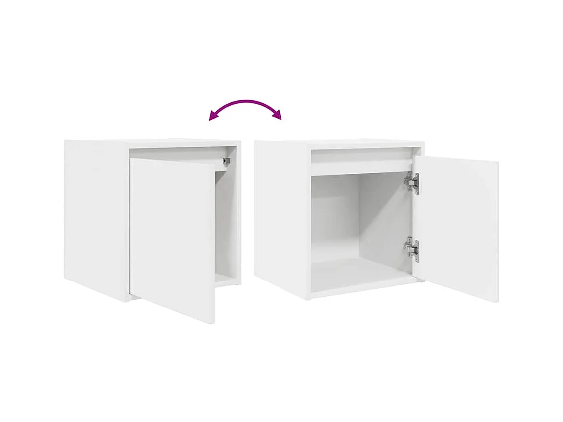 Comodini a Muro 2 pz Bianchi 38x34x40 cm