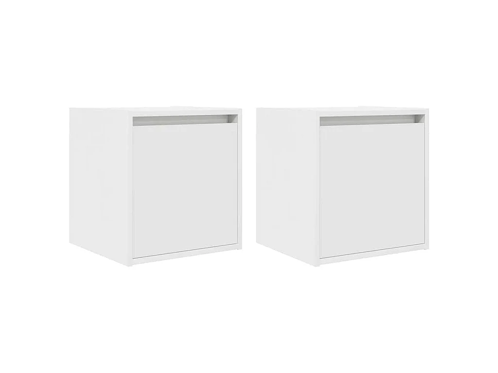 Comodini a Muro 2 pz Bianchi 38x34x40 cm