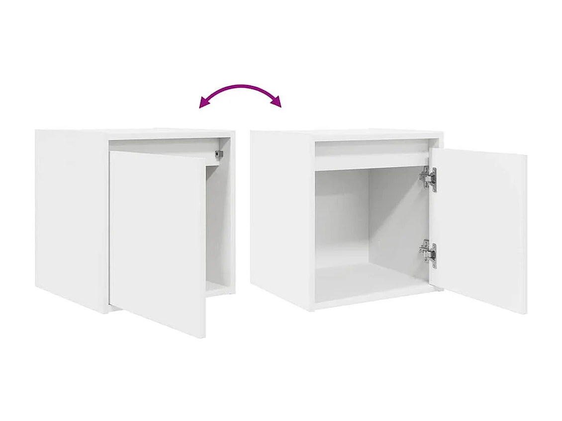 Comodini a Muro 2 pz Bianchi 38x34x40 cm