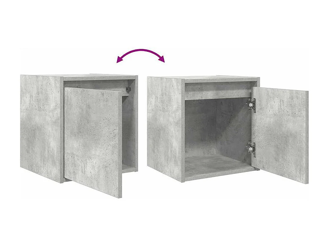 Table de chevet murale gris béton 38x34x40 cm