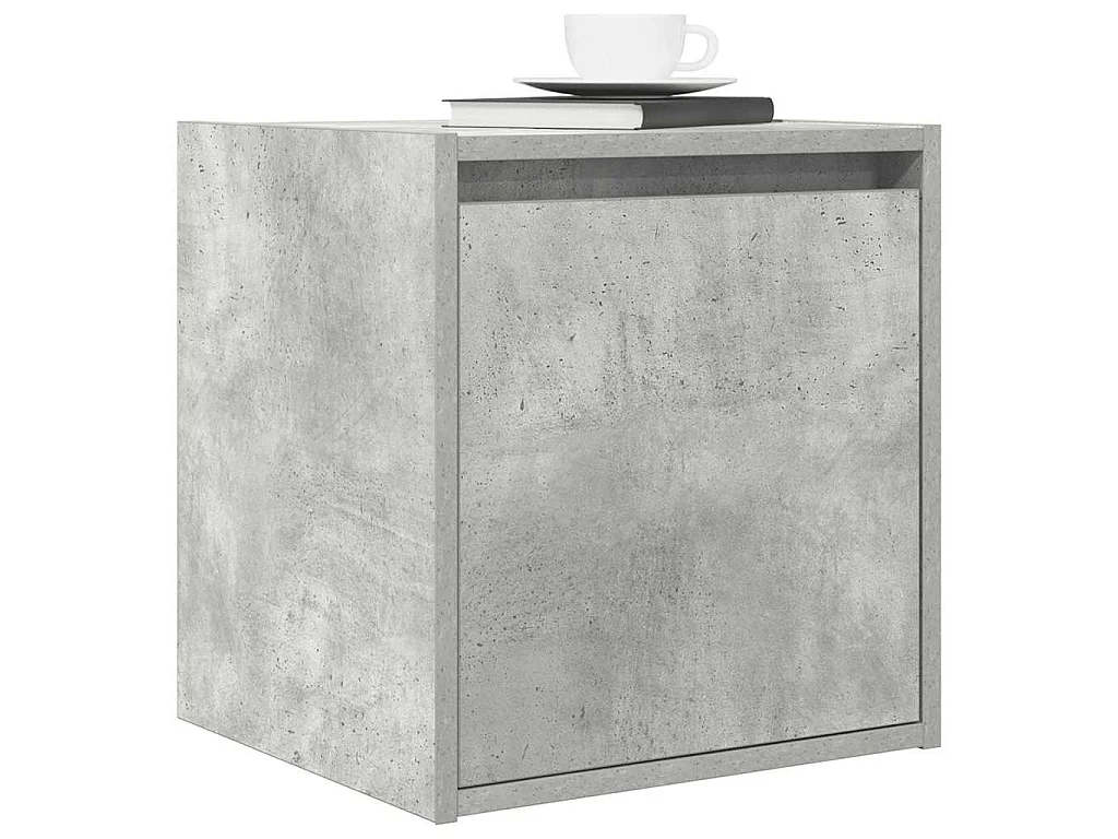 Table de chevet murale gris béton 38x34x40 cm