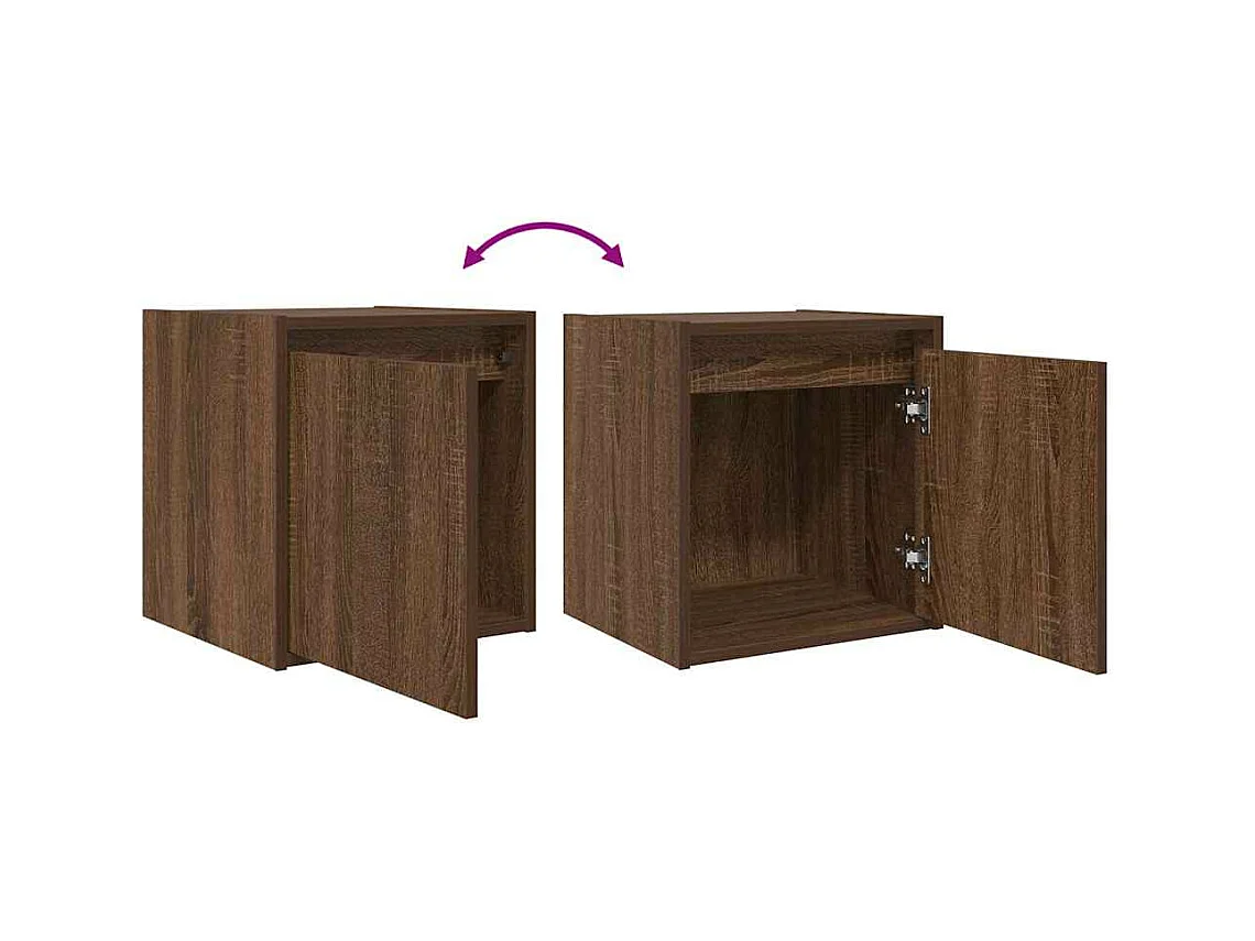 Mesilla de noche de pared roble marrón 38x34x40 cm