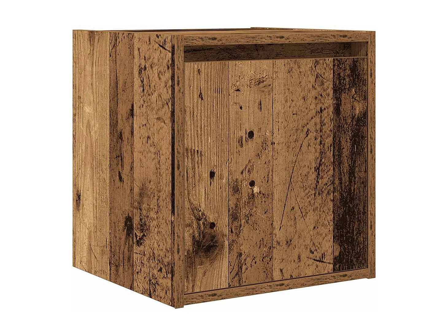 Table de chevet murale vieux bois 38x34x40 cm