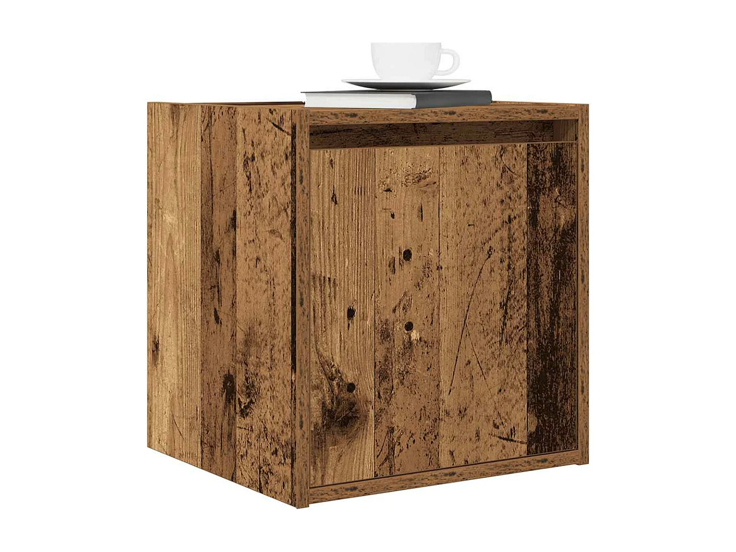 Table de chevet murale vieux bois 38x34x40 cm