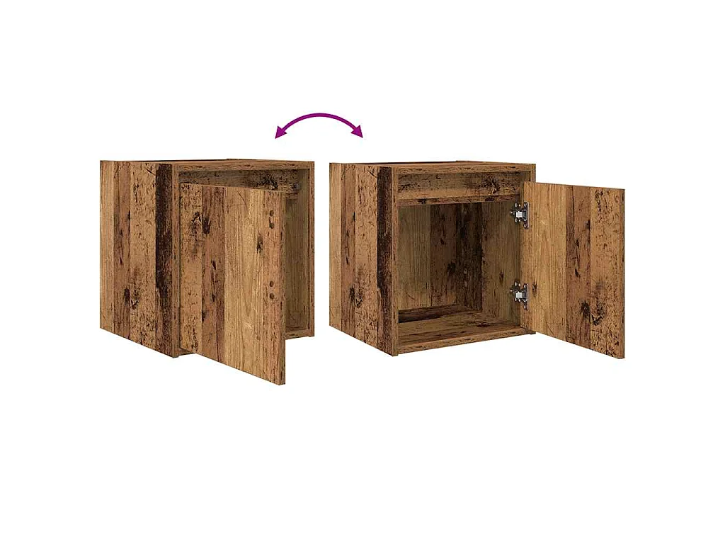 Wand-Nachttisch Altholz-Optik 38x34x40 cm