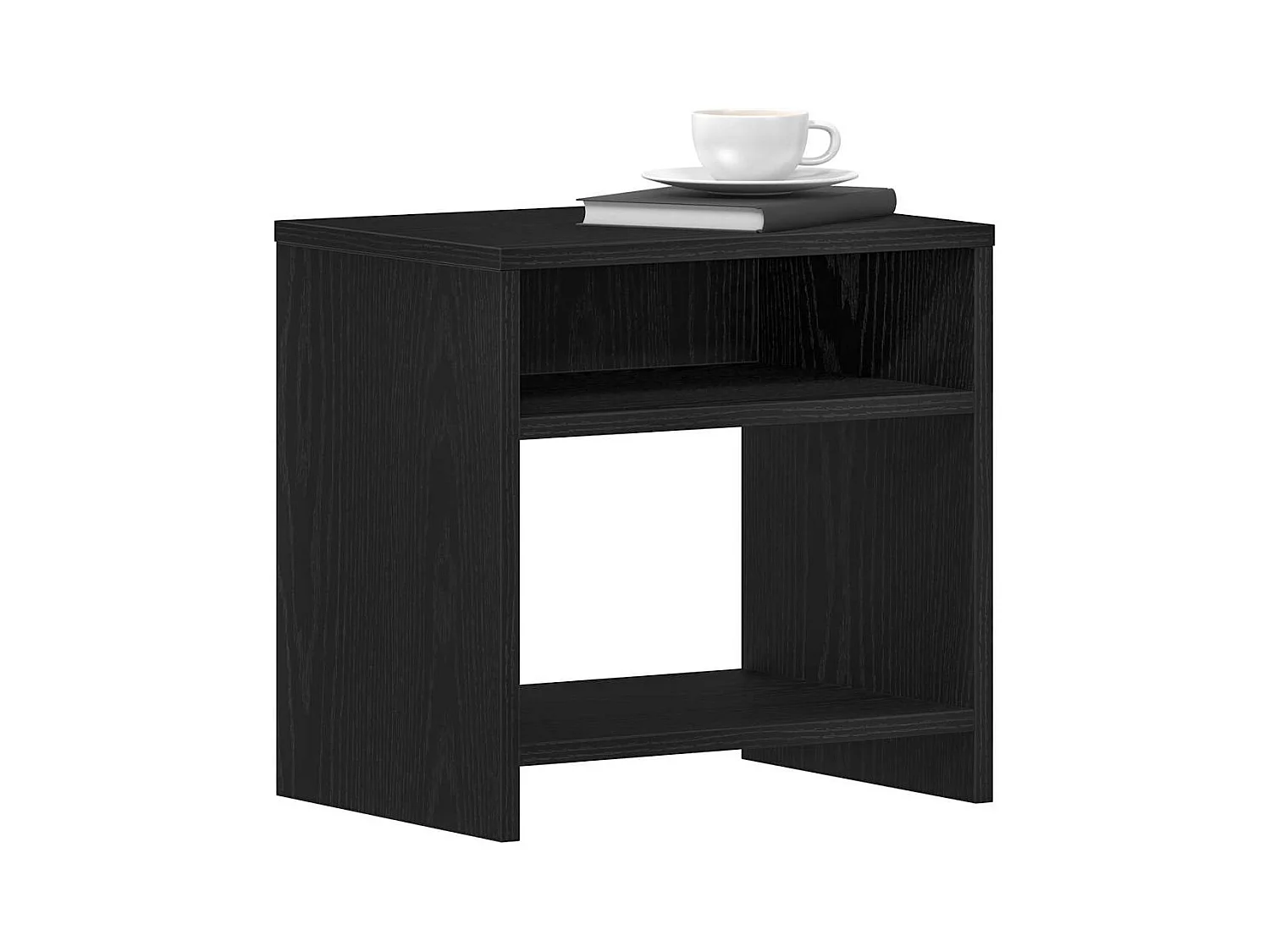 Mesilla de noche roble negro 40x30x40 cm madera de ingeniería