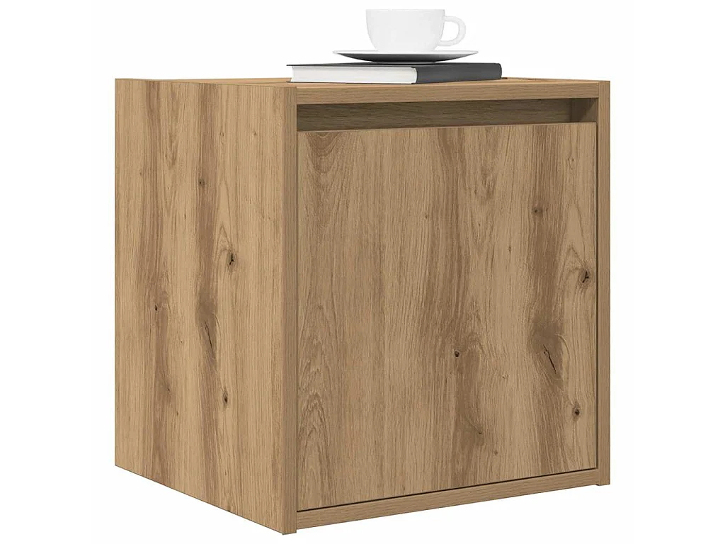 Comodino a Muro Rovere Artigianale 38x34x40 cm