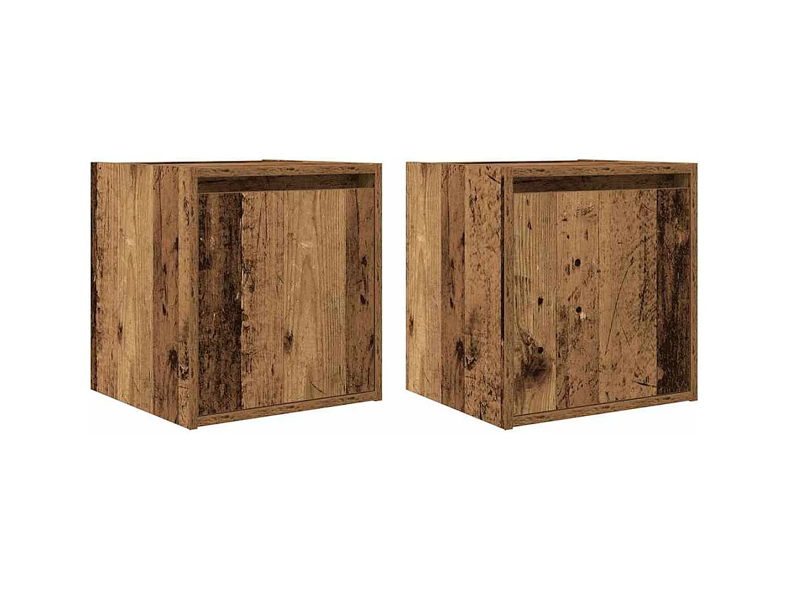 Tables de chevet murales 2 pcs vieux bois 38x34x40 cm