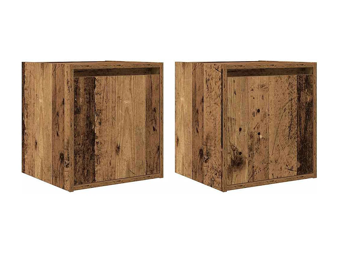 Tables de chevet murales 2 pcs vieux bois 38x34x40 cm