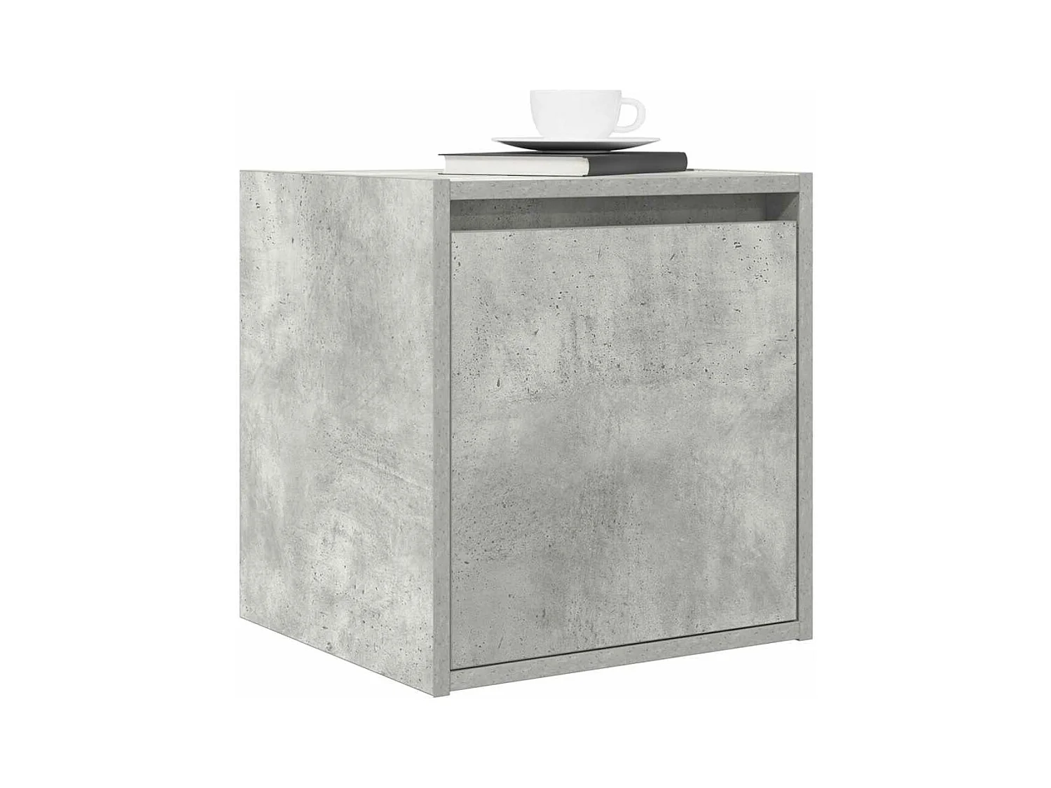 Comodini a Muro 2 pz Grigio Cemento 38x34x40 cm