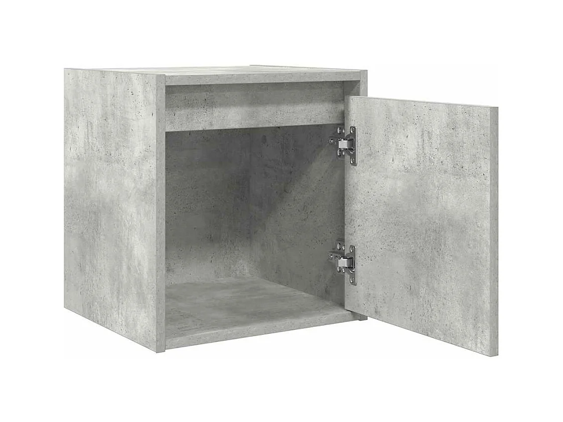 Comodini a Muro 2 pz Grigio Cemento 38x34x40 cm