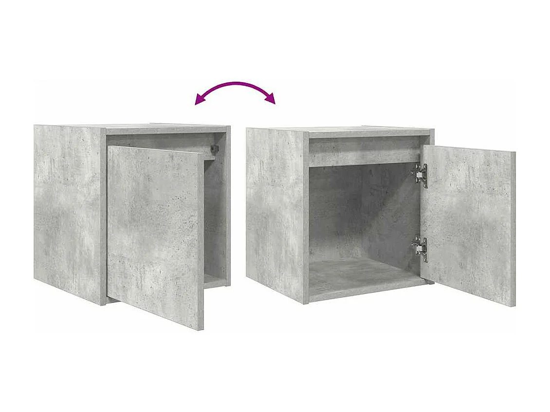 Nachtkastjes 2 st wandgemonteerd 38x34x40 cm betongrijs