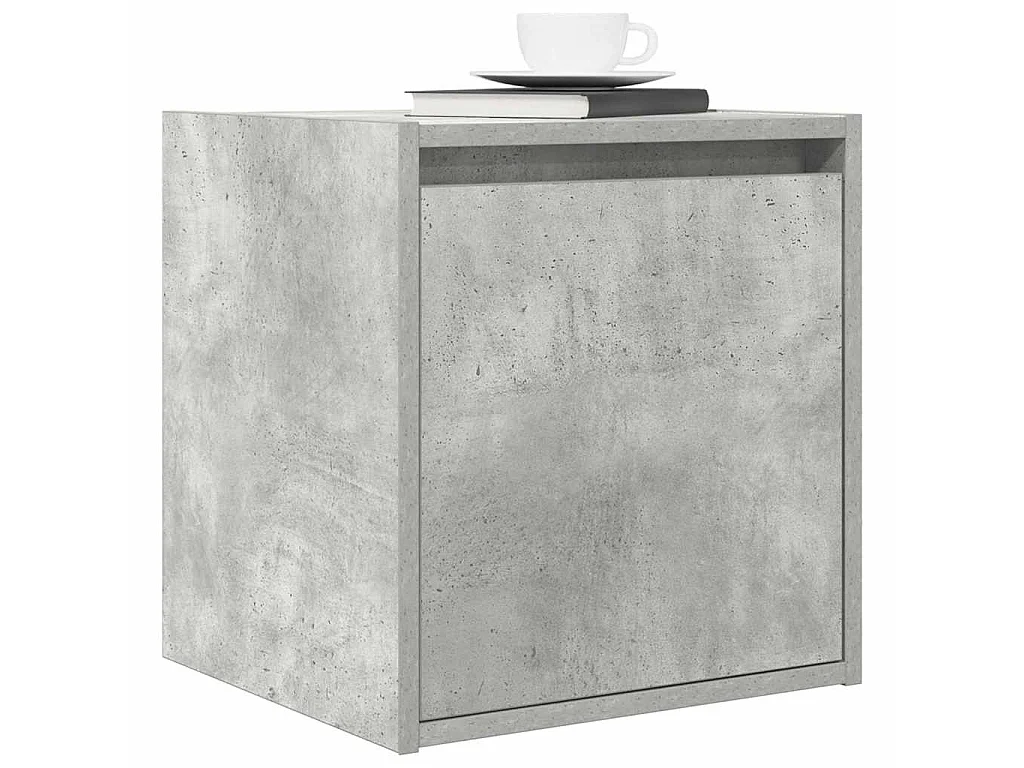 Comodini a Muro 2 pz Grigio Cemento 38x34x40 cm