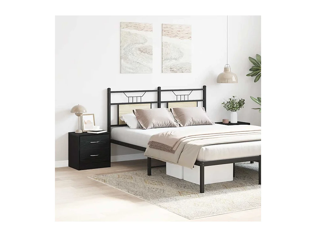 Nachttische 2Stk. Schwarz Eichen-Optik 40x30x40cm Holzwerkstoff