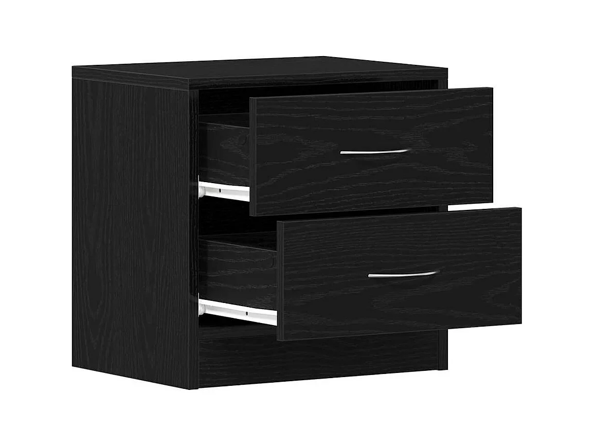 Nachttische 2Stk. Schwarz Eichen-Optik 40x30x40cm Holzwerkstoff