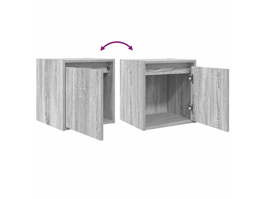Nachtkastjes 2 st wandgemonteerd 38x34x40 cm grijs sonoma eiken
