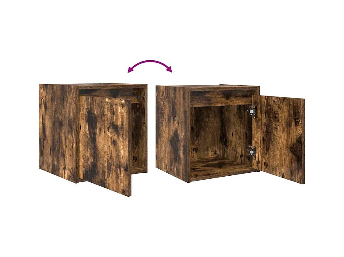 Tables de chevet murales 2 pcs chêne fumé 38x34x40 cm