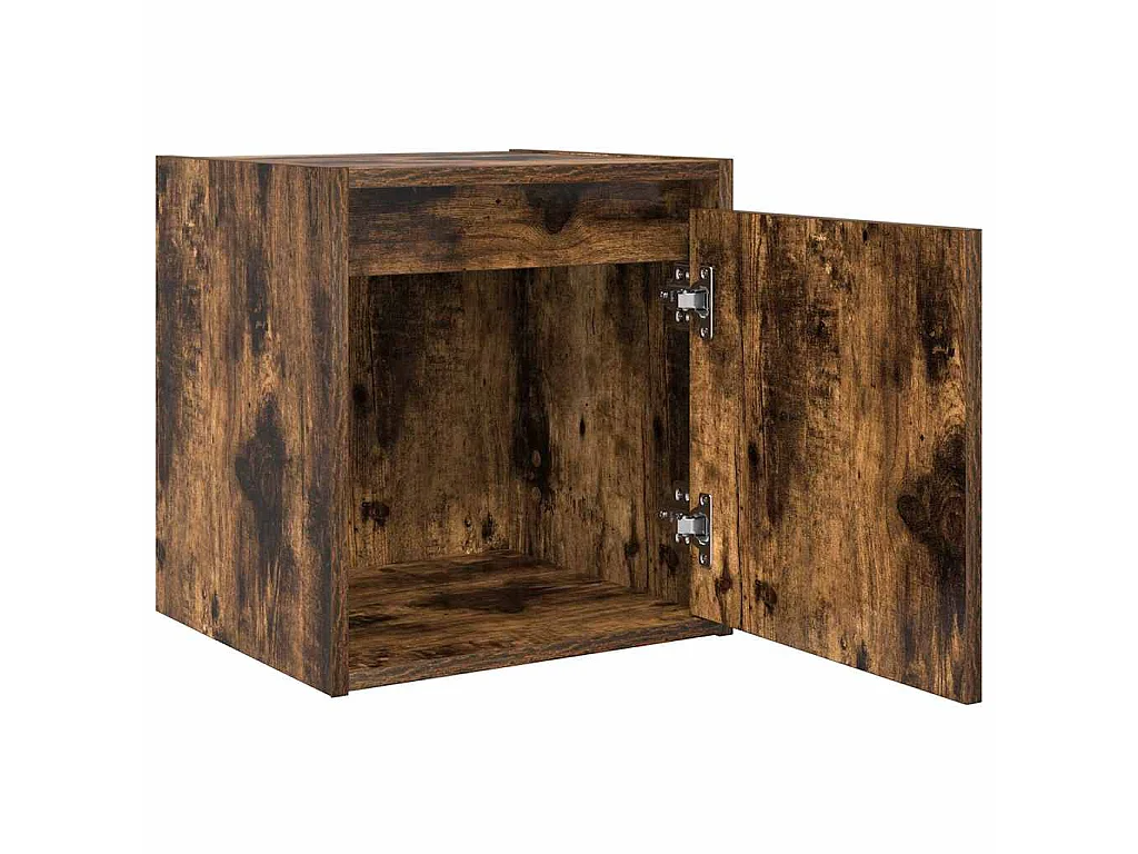 Nachtkastjes 2 st wandgemonteerd 38x34x40 cm gerookt eikenkleur