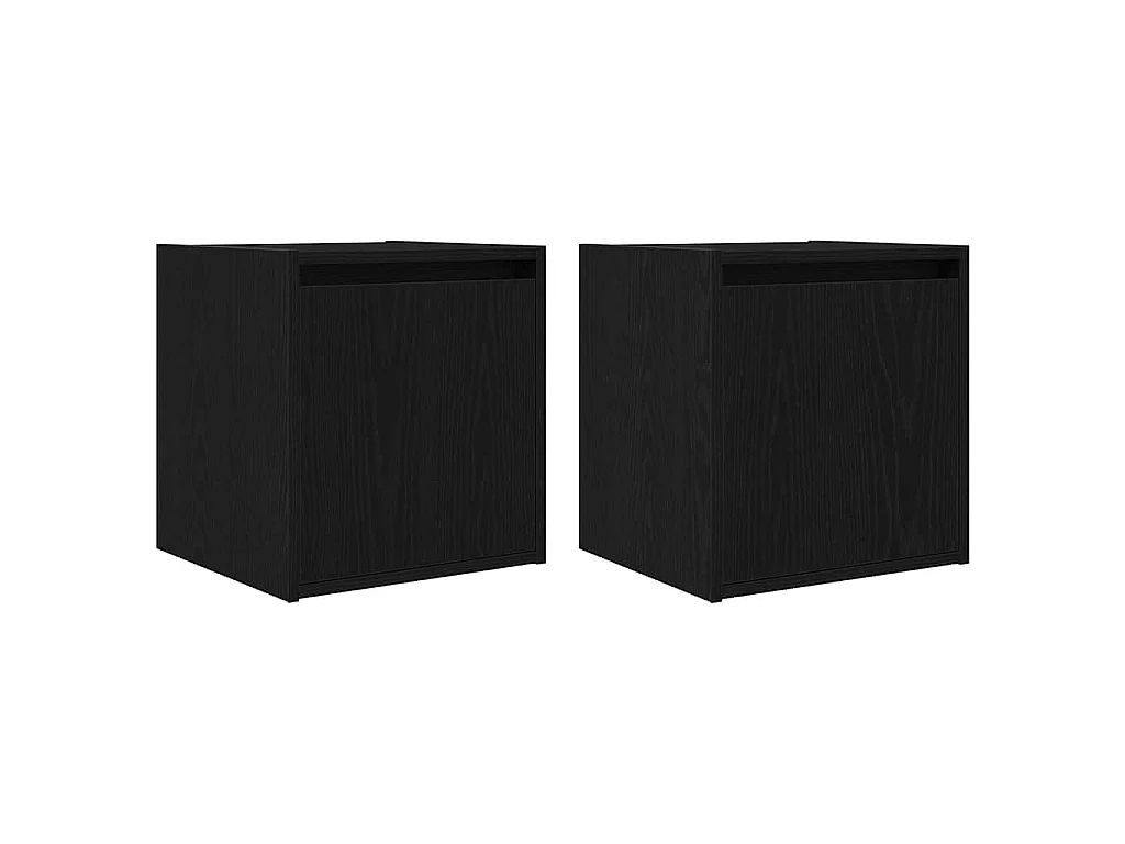 Wand-Nachttische 2 Stk. Schwarz 38x34x40 cm
