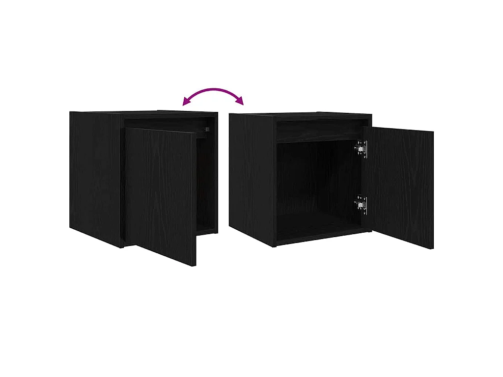 Wand-Nachttische 2 Stk. Schwarz 38x34x40 cm