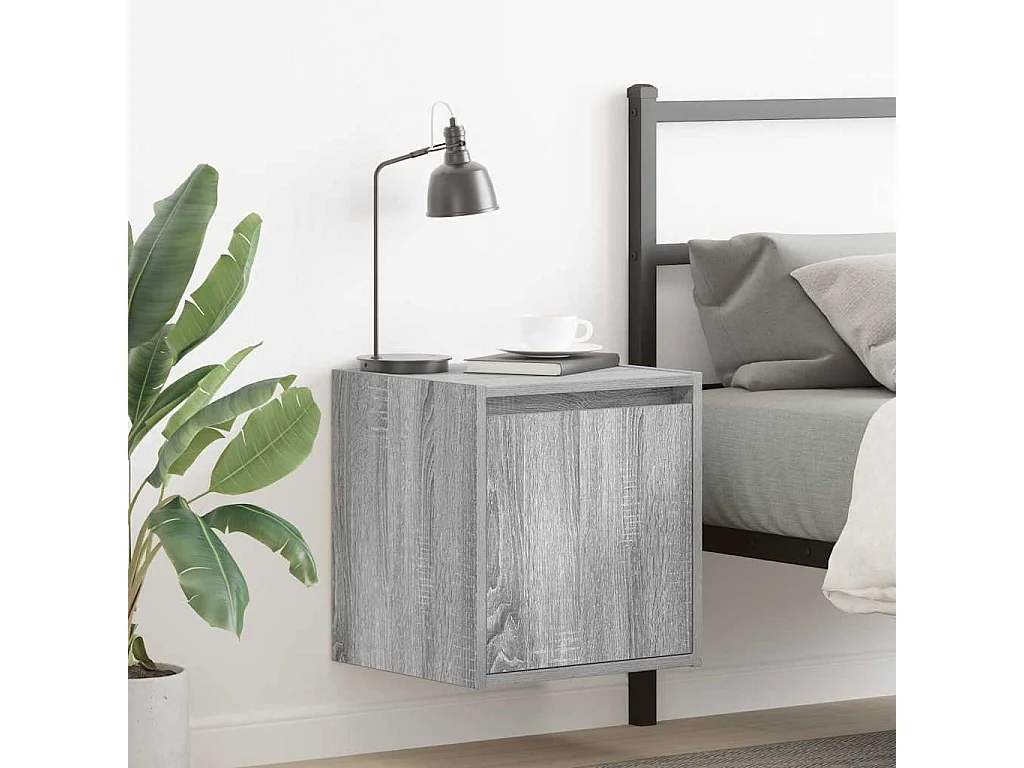 Table de chevet murale sonoma gris 38x34x40 cm