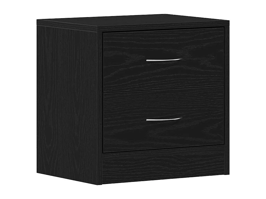 Comodino Rovere Nero 40x30x40 cm in Legno Multistrato