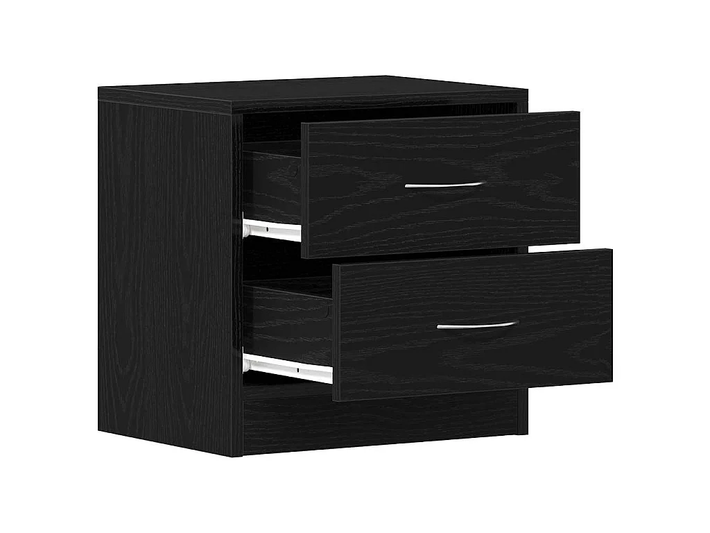 Comodino Rovere Nero 40x30x40 cm in Legno Multistrato