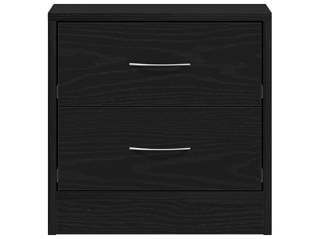 Comodino Rovere Nero 40x30x40 cm in Legno Multistrato