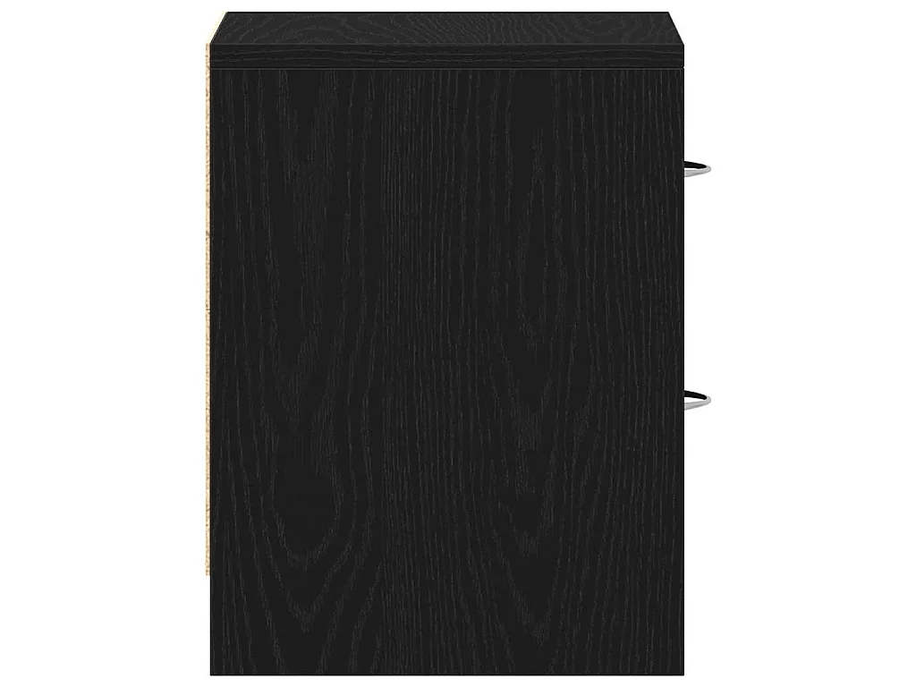 Comodino Rovere Nero 40x30x40 cm in Legno Multistrato