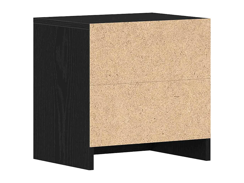 Comodino Rovere Nero 40x30x40 cm in Legno Multistrato