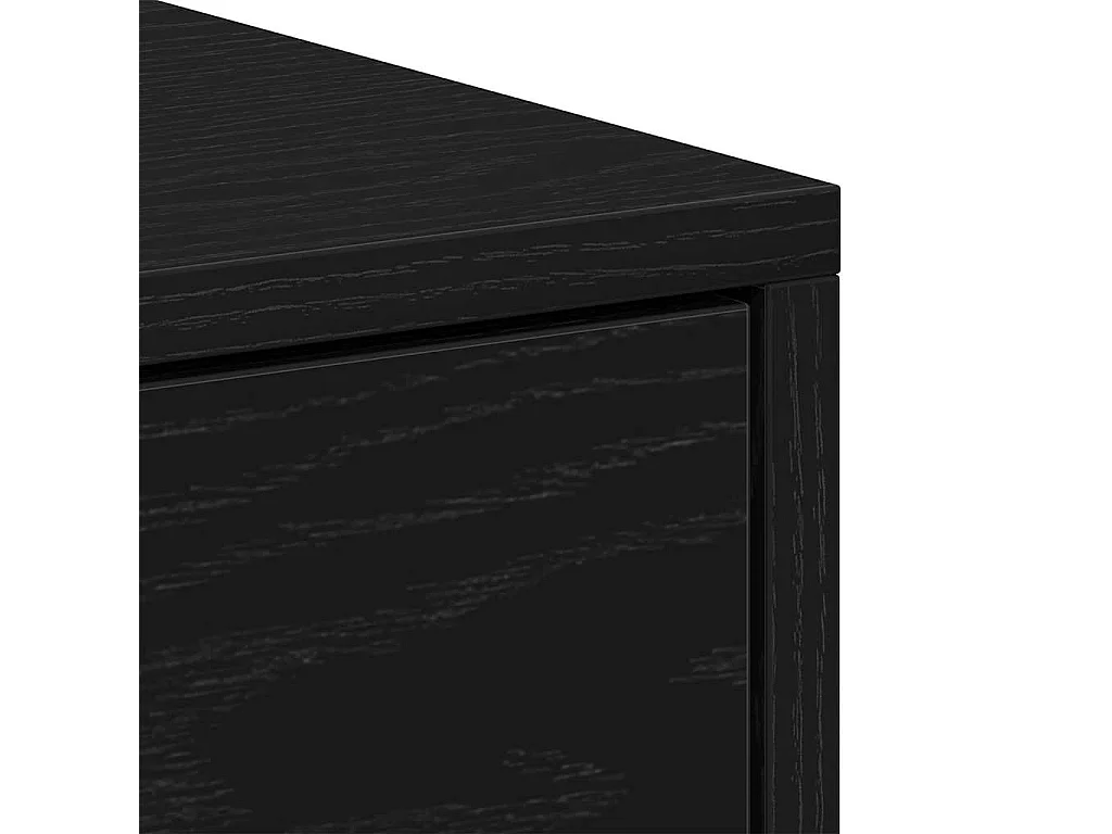 Comodino Rovere Nero 40x30x40 cm in Legno Multistrato