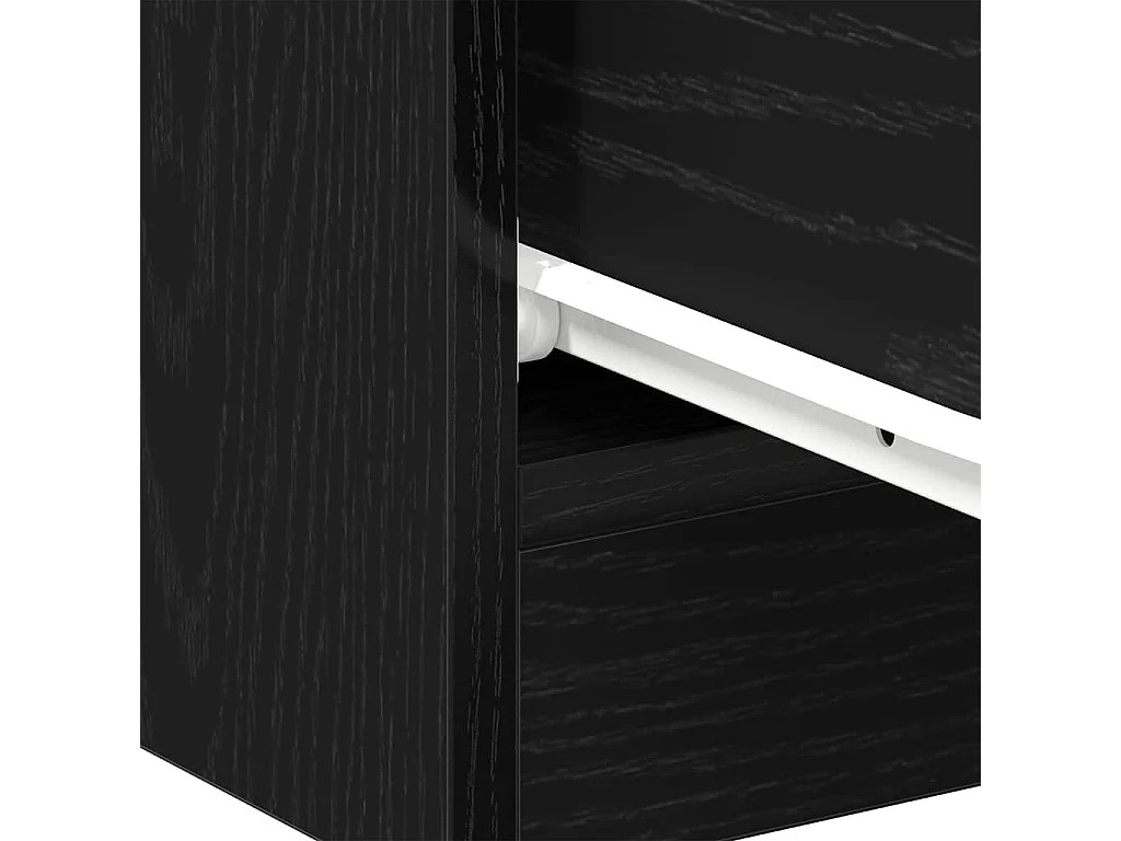 Comodino Rovere Nero 40x30x40 cm in Legno Multistrato