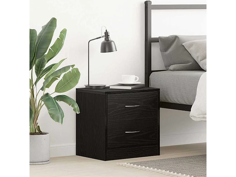 Table de chevet chêne noir 40x30x40 cm bois d'ingénierie