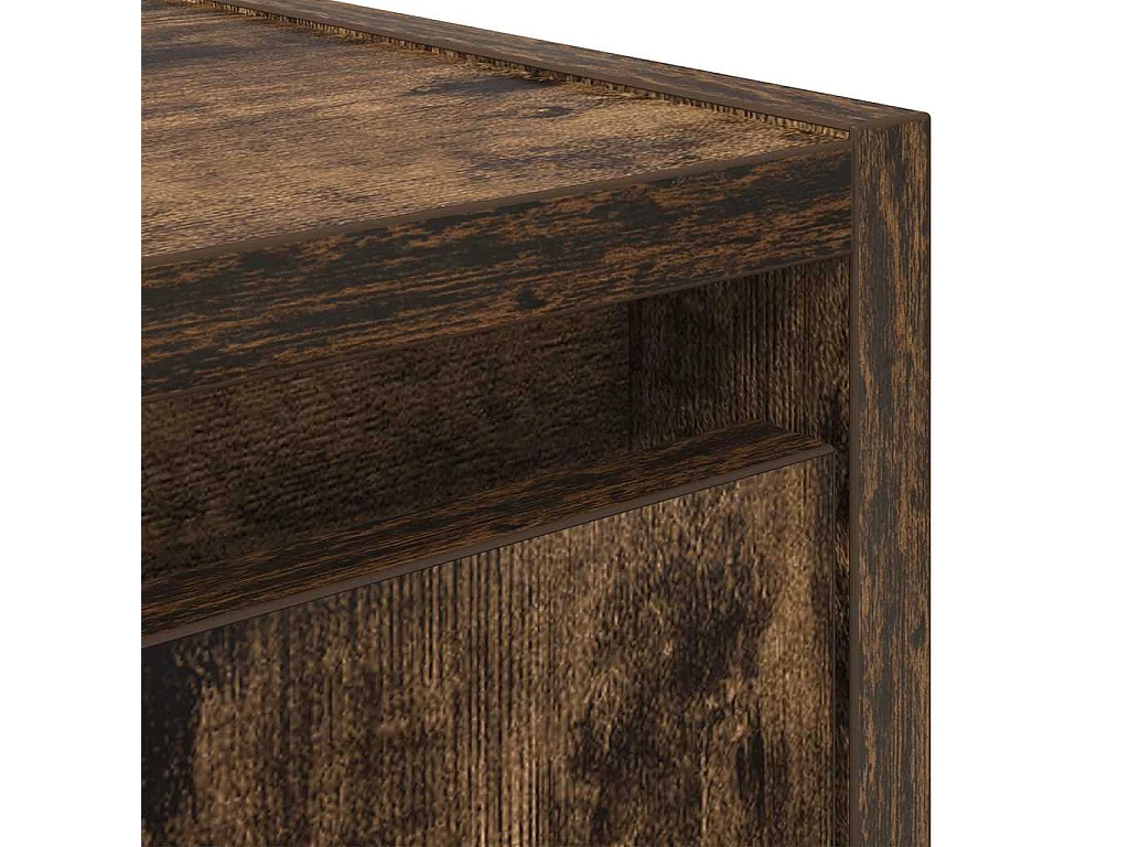 Table de chevet murale chêne fumé 38x34x40 cm