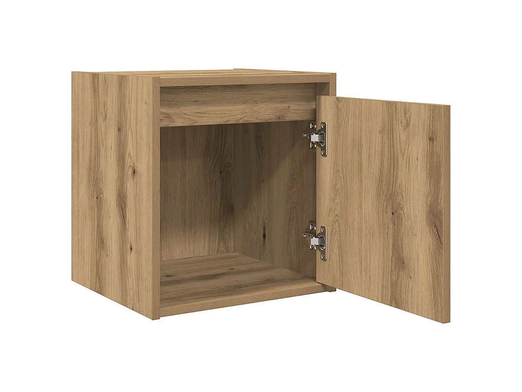 Nachtkastjes 2 st wandgemonteerd 38x34x40 cm artisanaal eiken
