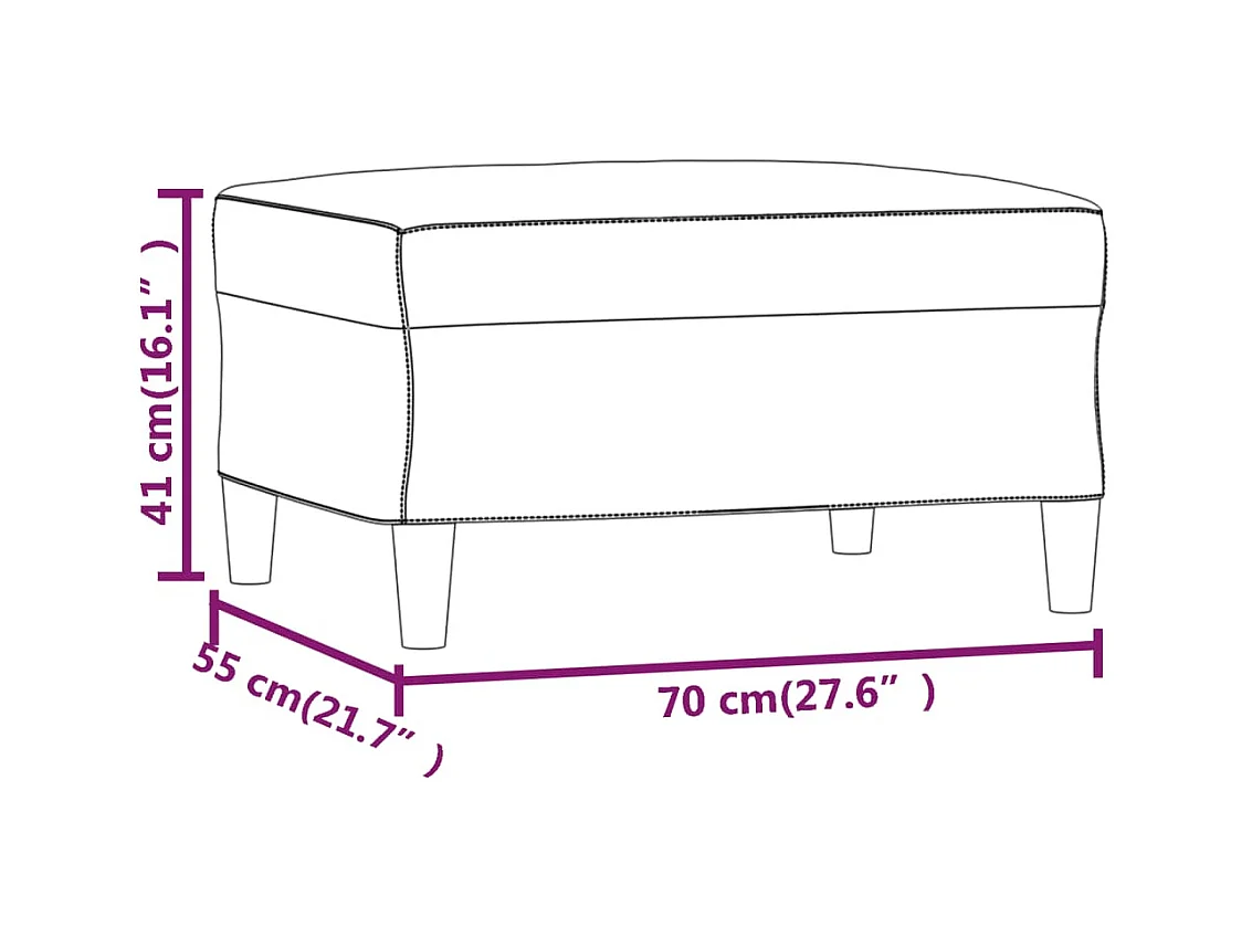 Repose-pied Bleu 70x55x41 cm Velours