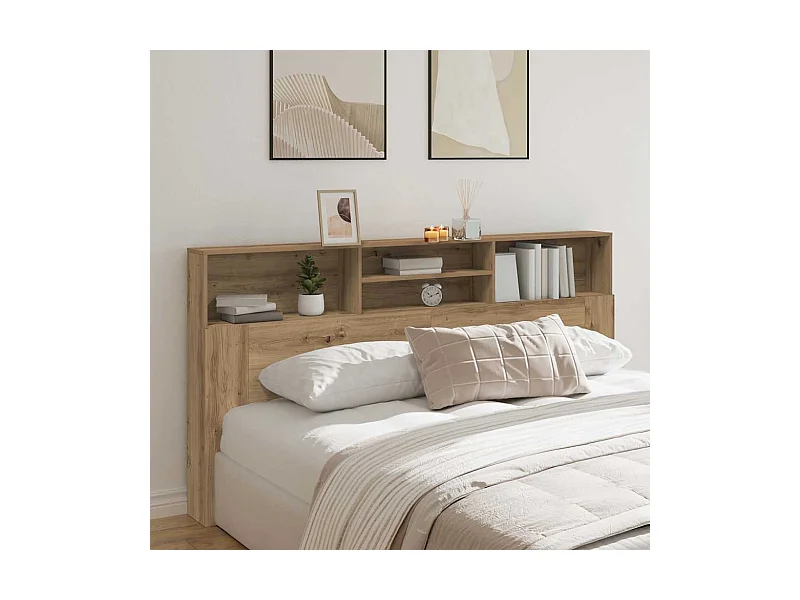 Bett-Kopfteil mit Ablagen Artisan-Eiche 200x19x103,5 cm