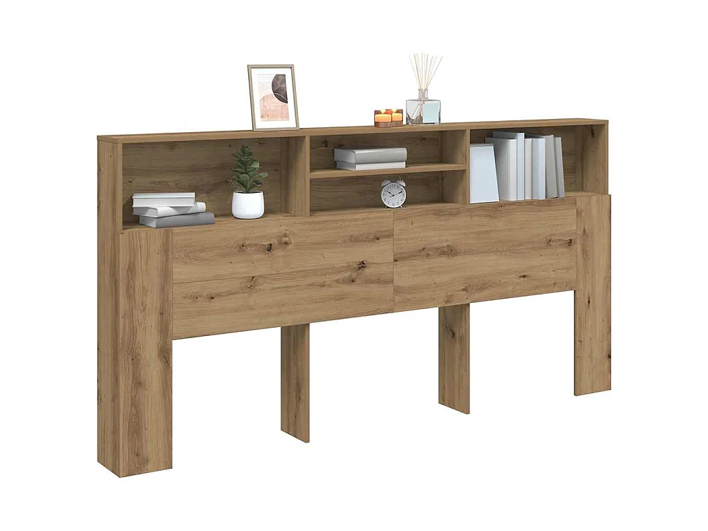 Armoire de tête de lit chêne artisanal 200x19x103,5 cm