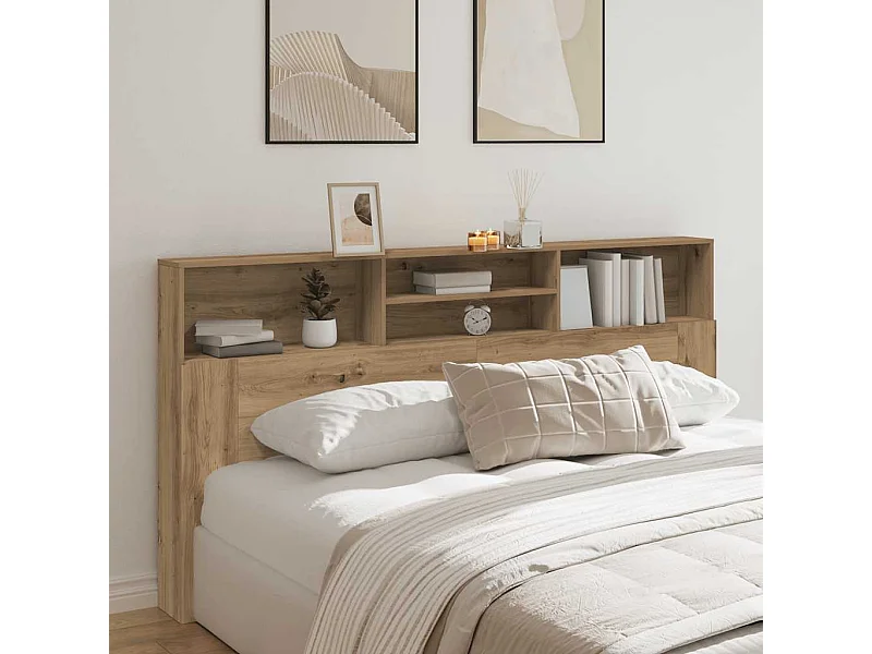 Armoire de tête de lit chêne artisanal 200x19x103,5 cm