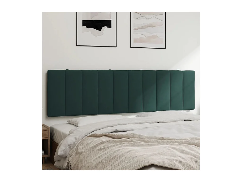 Coussin de tête de lit vert foncé 180 cm velours