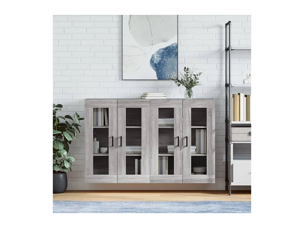 Armoires murales 2 pcs sonoma gris bois d'ingénierie