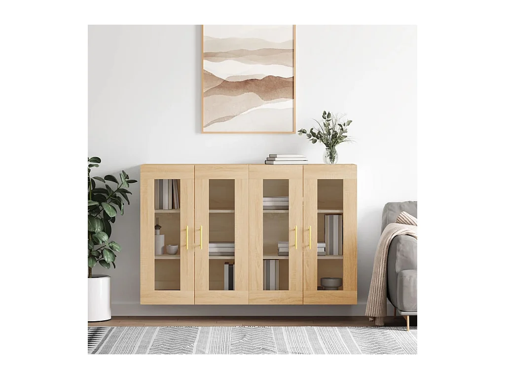 Armoires murales 2 pcs chêne sonoma bois d'ingénierie