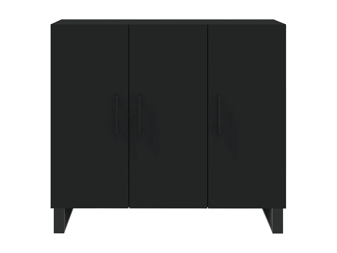 Buffet noir 90x34x80 cm bois d'ingénierie