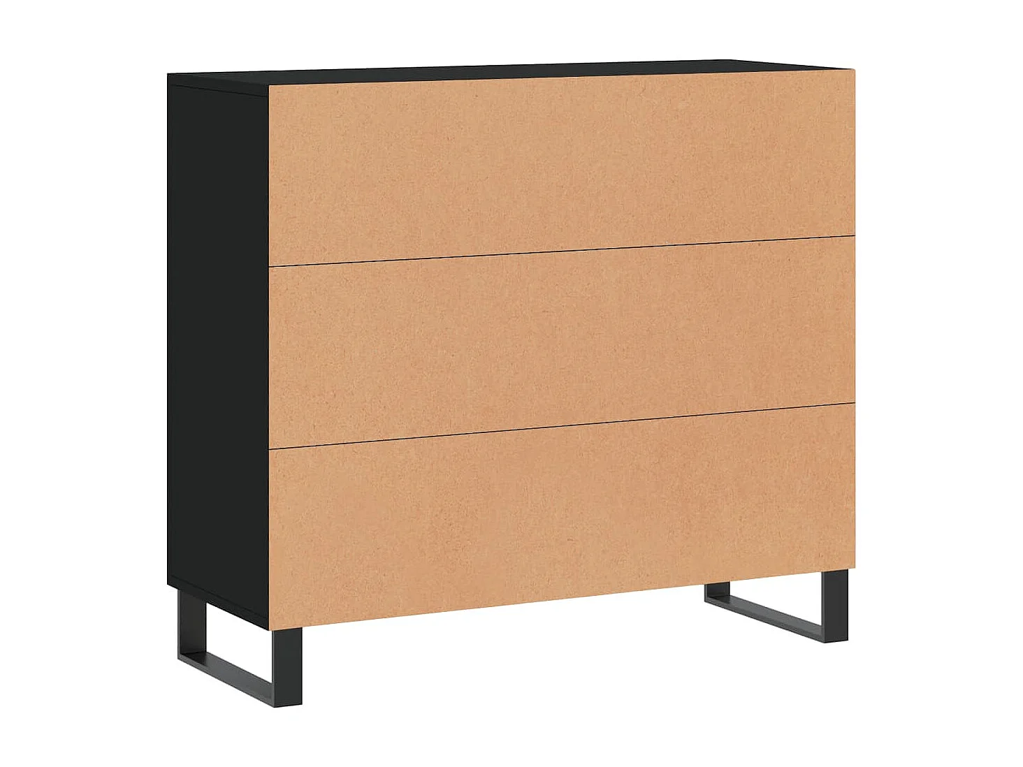 Buffet noir 90x34x80 cm bois d'ingénierie