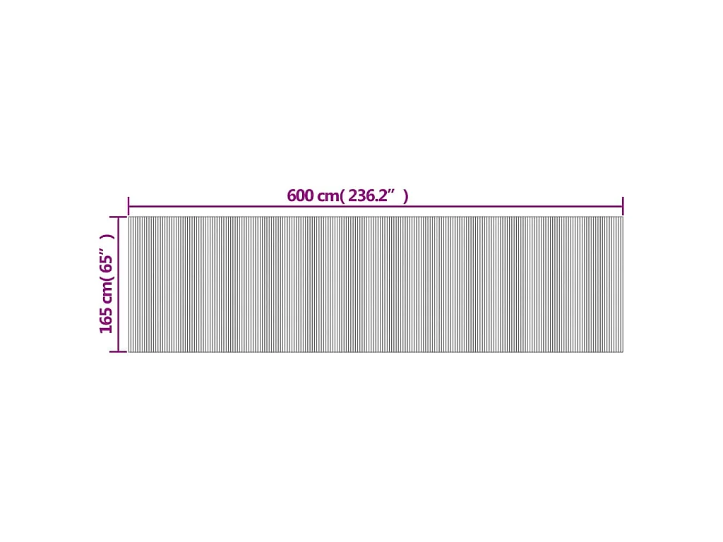 Divisorio Ambienti Marrone Scuro Larghezza 600 cm Altezza 165 cm in Bambù