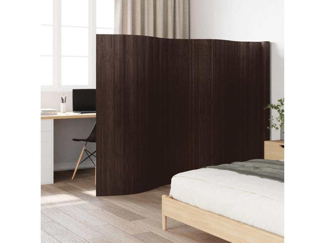 Cloison de séparation marron foncé 165x600 cm bambou