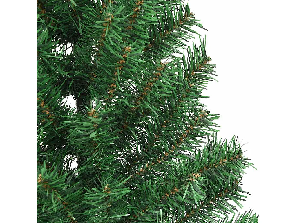 Meia árvore de Natal artificial com suporte 240 cm PVC verde