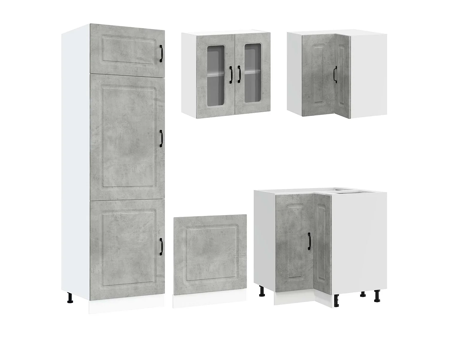 Mueble cocina Kalmar gris hormigón 14 pzas madera contrachapada