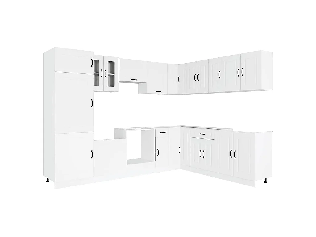 Mueble de cocina Kalmar blanco 14 piezas madera contrachapada