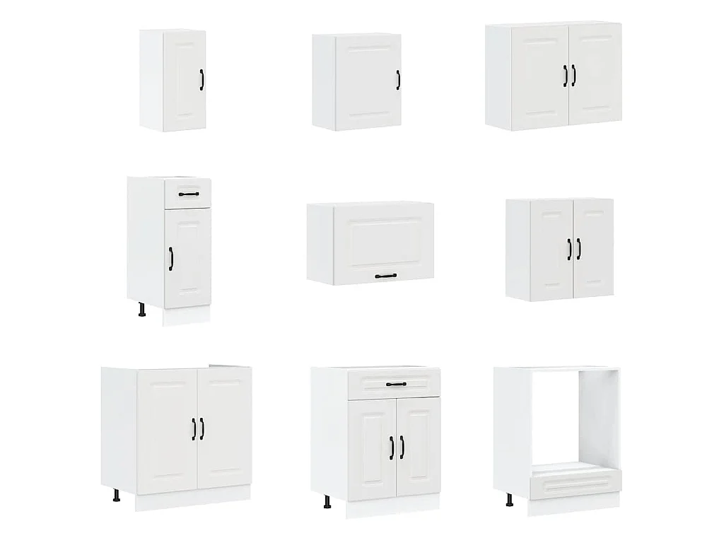 Mueble de cocina Kalmar blanco 14 piezas madera contrachapada